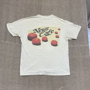 vintage news cafe miami beach california shirt mens XL white 1990s